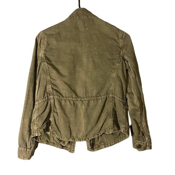 Loft Army Green Utility Mock Neck Full Zip Jacket Women Sz XSP - Picture 2 of 8
